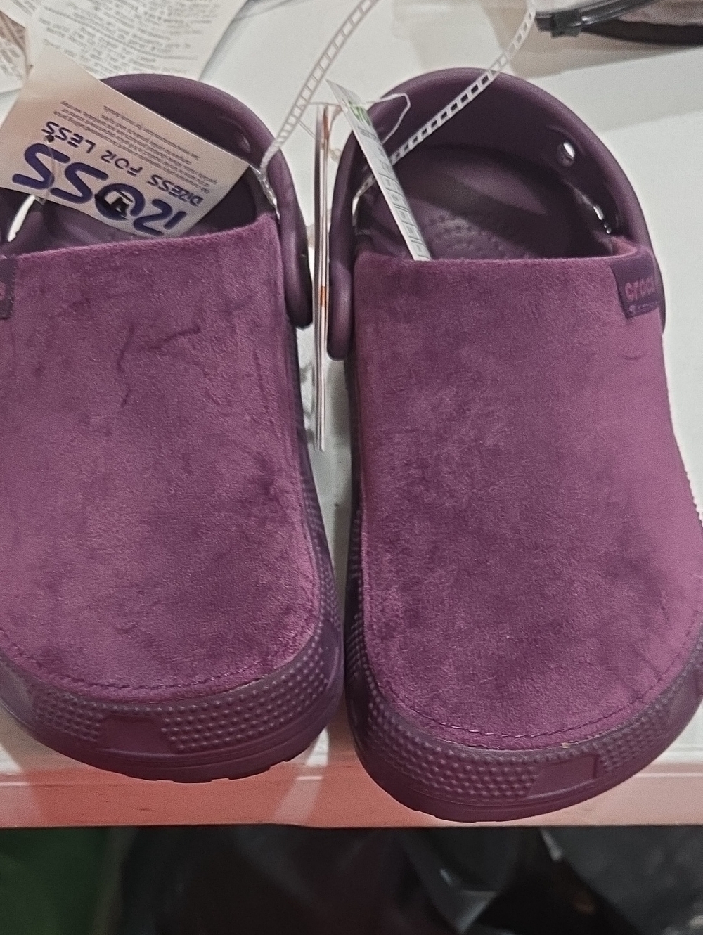 CROCS Men's Suede-Look Slip-On Clog in Deep Plum